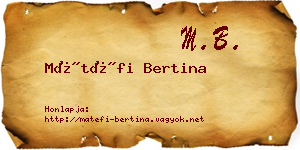 Mátéfi Bertina névjegykártya